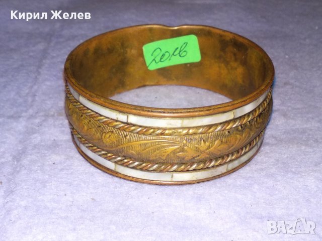 СТАРИННА БРОНЗОВА ФЛОРАЛНО ОРНАМЕНТИРАНА СЕДЕФЕНА РЕТРО ГРИВНА РЪЧНА ИЗРАБОТКА 2189, снимка 8 - Антикварни и старинни предмети - 41281228