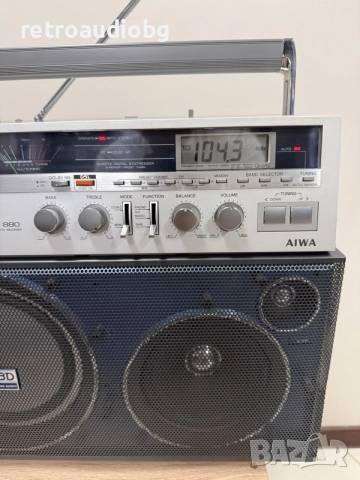 🔈Ретро колекционерски радиокасетофон AIWA CS-880E - Boombox - перфектен🔈, снимка 5 - Радиокасетофони, транзистори - 56087676