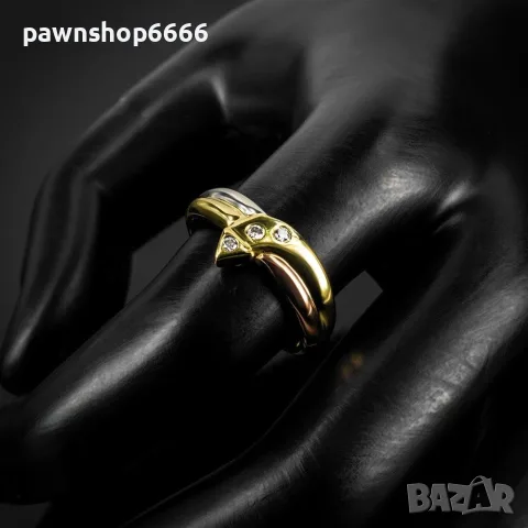 Златен пръстен 14К с естествени диаманти 0.03 ct – 4.55 г