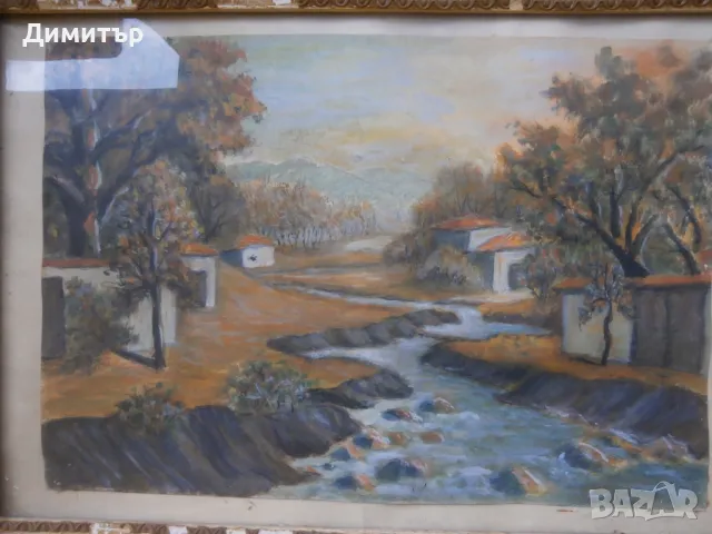 Пейзаж гваш 43х30см., снимка 2 - Картини - 48354842