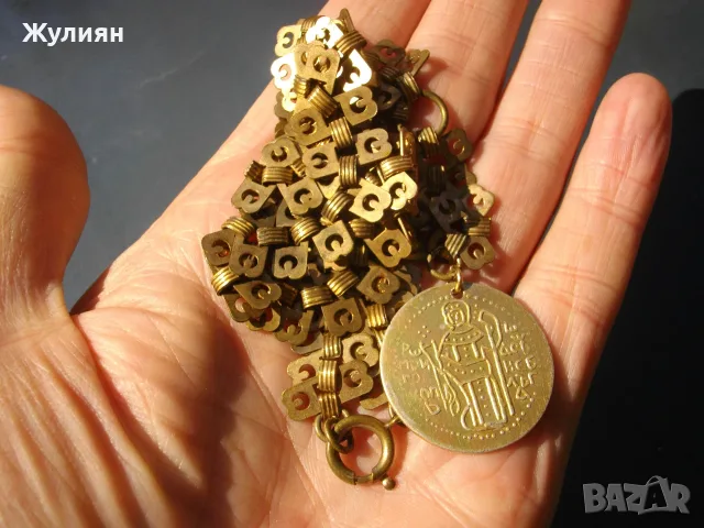 СТАР ПОЗЛАТЕН КОРДОН С ПЕНДАР НАКИТ ЗА НОСИЯ, снимка 7 - Антикварни и старинни предмети - 55937571