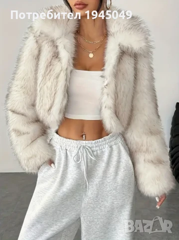 Късо Палто/Кожух от Изкуствен Косъм (С-М размер), снимка 3 - Якета - 51152934