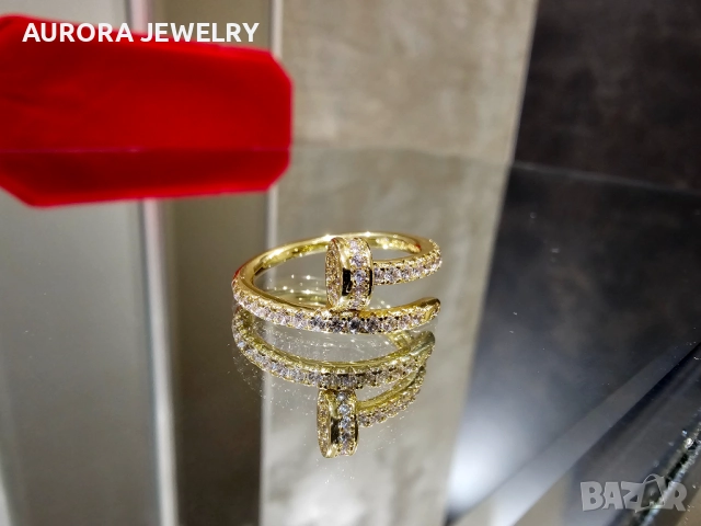 CARTIER Nail Juste un Clou Gold Small Paved Diamonds Пръстен Пирон, снимка 3 - Пръстени - 52972590