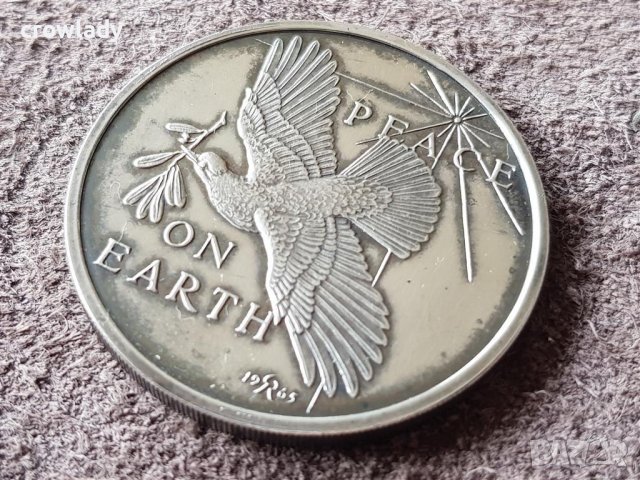 Сребърна монета медал Мир на Земята 1965 г. медал орден плакет, снимка 2 - Нумизматика и бонистика - 41343967
