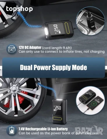 НОВ Мини преносим компресор, помпа, снимка 9 - Компресори - 50501555