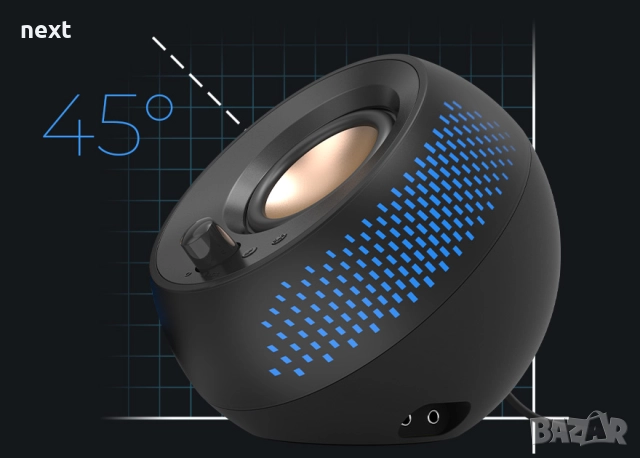 Озвучителна система Creative Pebble X 2.0 USB-C, RGB подсветка, снимка 4 - Аудиосистеми - 52772661