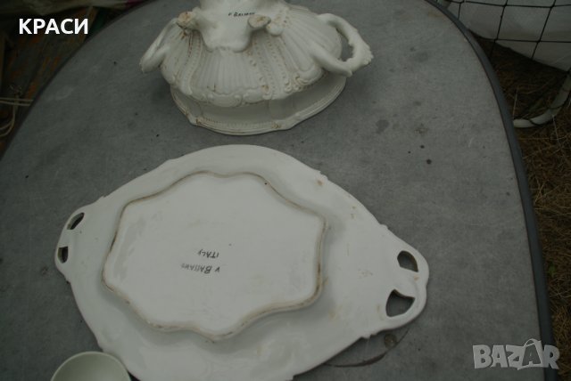 продавам старинен супник със бъркалка и поднос, снимка 8 - Антикварни и старинни предмети - 42143966