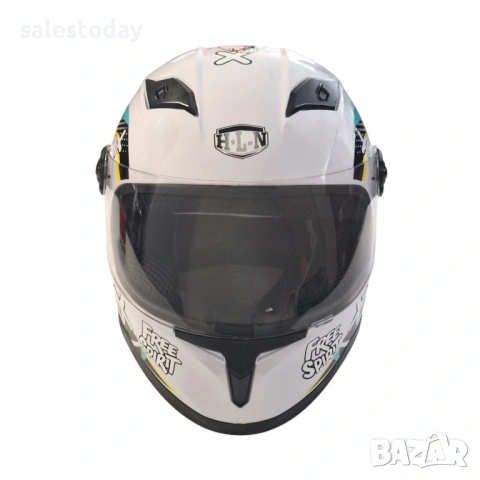 Детска Каска със слюда Bird, Бял- Гланц, снимка 4 - Аксесоари и консумативи - 53869873