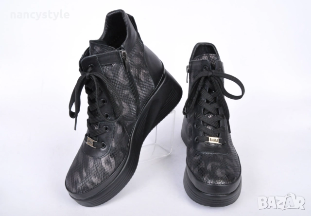 NEW! Дамски боти от естествена кожа ниска платформа, снимка 3 - Дамски боти - 52290259