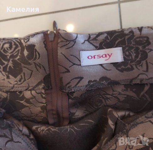 Чисто нова кафява официална къса рокля с рози, размер M, снимка 3 - Рокли - 39732747