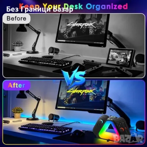 Нова Зарядна Станция за Switch 2 Joy-Cons – 4x Контролера, RGB Осветление, снимка 6 - Друга електроника - 50286444