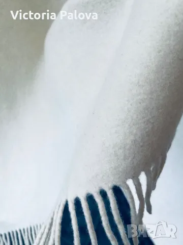 Вълнен зимен шал екрю унисекс, снимка 4 - Шалове - 47289416