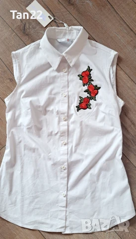 Нежна бяла  дамска риза, снимка 5 - Ризи - 51237398