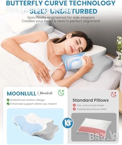 Нова Мемори пяна възглавница за сън и облекчаване на болки във врата, снимка 8 - Възглавници - 51888868
