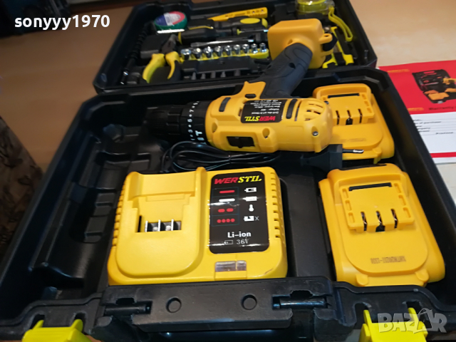 LI-ION 36V ВИНТОВЕРТ+CHARGER & 2X BATTERY PACK 0104220936, снимка 3 - Винтоверти - 36303140