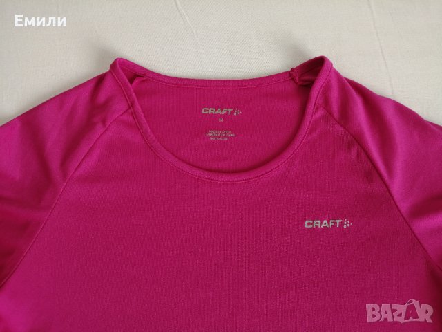 Craft дамска спортна тениска с къс ръкав в розов цвят р-р M, снимка 4 - Тениски - 41335520