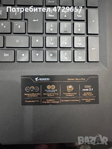 Продавам геймърски лаптоп AORUS 17G KD – i7 / RTX 3060 / 16GB RAM, снимка 4 - Лаптопи за игри - 53376205