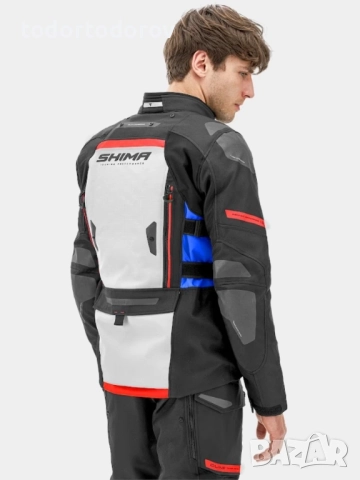 Мъжко текстилно мото яке SHIMA DUNE Red/Blue,протектори,вентилация, снимка 5 - Аксесоари и консумативи - 51870377