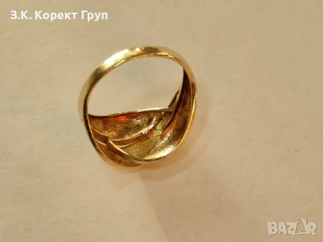 Дамски залтен пръстен 14К 585 / 2,70 гр., снимка 4 - Пръстени - 55848442