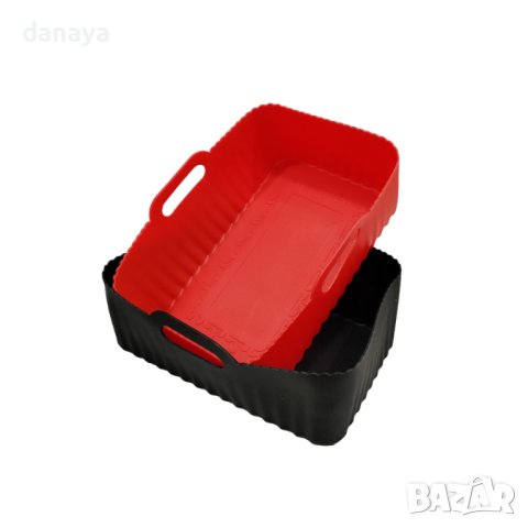 4524 Правоъгълна силиконова тавичка за еър фрайър подложка за Airfryer, снимка 2 - Съдове за готвене - 44480359