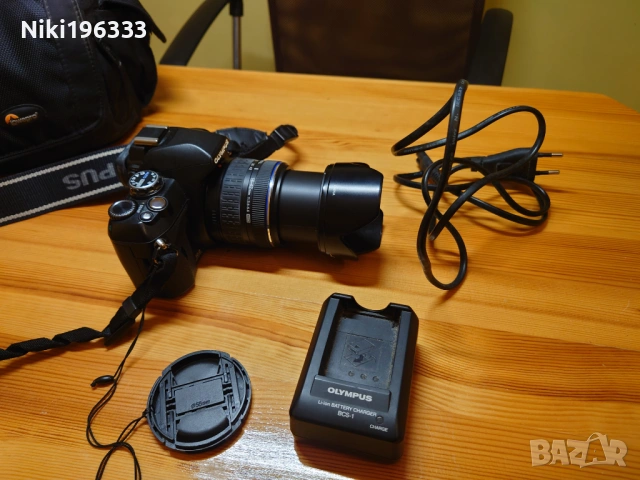 Продавам компактен огледален фотоапарат Olympus E-410 - Пълен комплект!, снимка 3 - Фотоапарати - 53684404