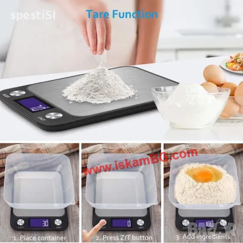Многофункционална кухненска везна с дисплей до 5кг., снимка 2 - Електронни везни - 49485006