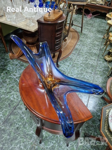 Превъзходна голяма антикварна италианска кристална купа фруктиера жардиера Мурано , снимка 4 - Декорация за дома - 53465720