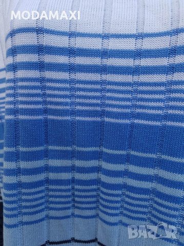 4XL Нов  пуловер в бяло и синьо, снимка 4 - Блузи с дълъг ръкав и пуловери - 40087678