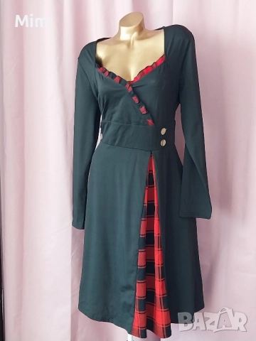 XL Черна рокля с дълъг ръкав , снимка 4 - Рокли - 52427798