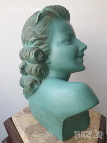 ARNOVA 441 статуя 40см/Арт Деко стара френска керамична фигура/манекен-бюст на жена, снимка 3 - Статуетки - 50224144