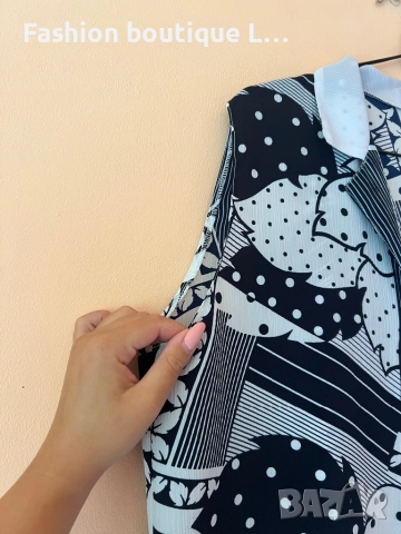 Риза без ръкави с копченца отпред с уникален геометричен десен 52 размер 🖤🤍🖤🤍🖤, снимка 4 - Ризи - 51921303