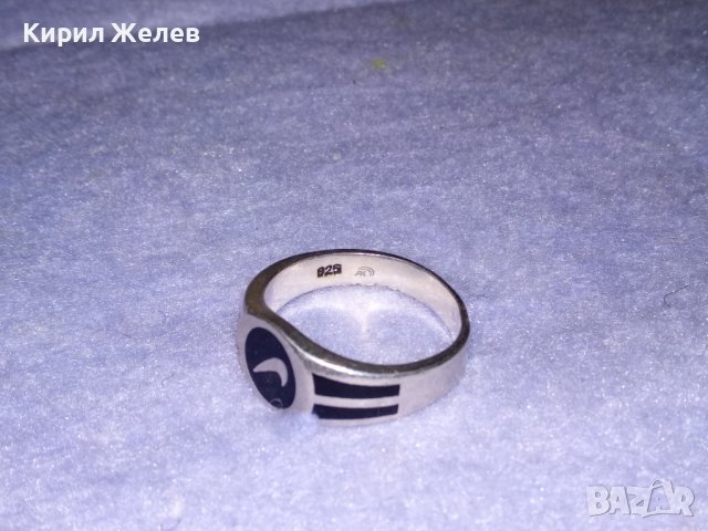 NIKE Марков ЕМАЙЛИРАН СРЕБЪРЕН АРТ ПРЪСТЕН СРЕБРО 925 АК - НАЙК ОРИГИНАЛЕН с МАРКИРОВКИ 34613, снимка 4 - Пръстени - 39470999