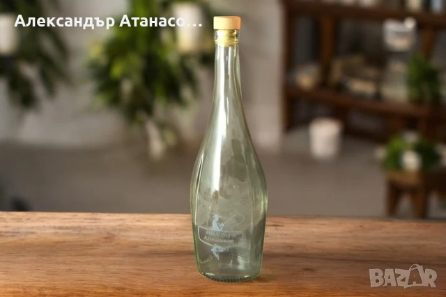 Лазерно гравирани по ваш избор стъклени гарафи/бутилки за алкохол, снимка 3 - Чаши - 50489110