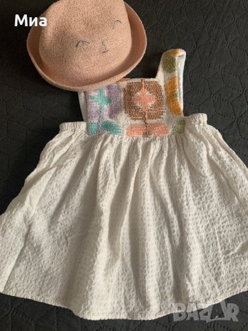 Бебешка рокля и шапка с ушички Zara , снимка 2 - Бебешки рокли - 41711051