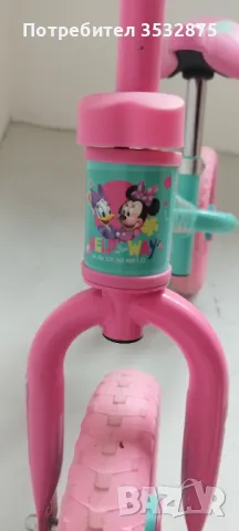 Детско колело за баланс "Минни Маус" (10 инча) - Disney Minnie Mouse - 🩷 в розово  , снимка 5 - Детски велосипеди, триколки и коли - 42678885
