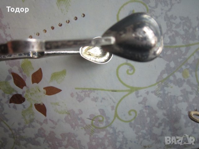 Уникална сребърна щипка за захар лед 19 век, снимка 7 - Колекции - 33938277