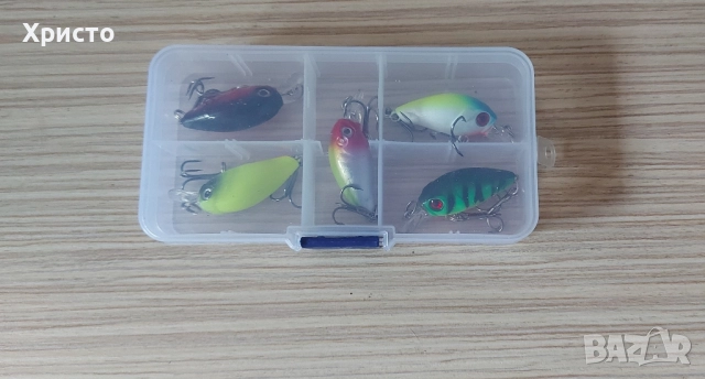 5бр нови воблери за спининг риболов с кутия за 17лв общо,примамки щука костур кефал , снимка 2 - Такъми - 52372007
