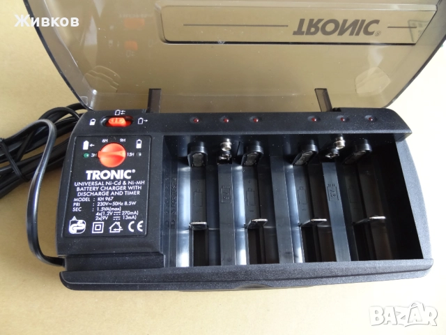 Устройство TRONIC за зареждане на презареждащи се  "Ni-Cd" или "Ni-MH" батерии 1.2v АА, ААА и 9v., снимка 3 - Друга електроника - 51931491