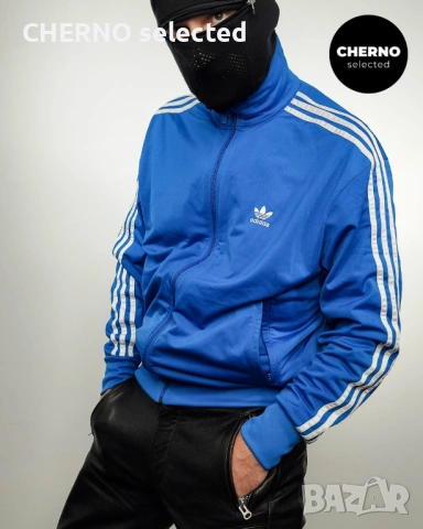 Мъжки суичър с цип ADIDAS Adicolor Classics Firebird Trefoil Track Top – размер L•M, снимка 2 - Суичъри - 53759240