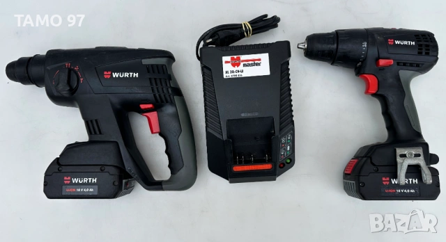 Wurth H 18-MA Compact & Wurth BS 18-A Compact - Безчетков перфоратор и винтоверт 2x18V 4.0Ah, снимка 2 - Перфоратори - 53766764