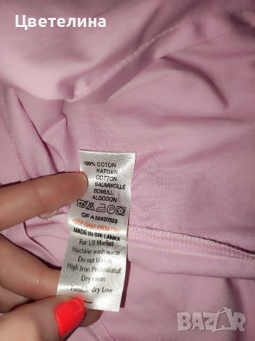 Дамска вталена розова риза с яка от харбали размер S цена 45 лв. dressforless, снимка 7 - Ризи - 42651133