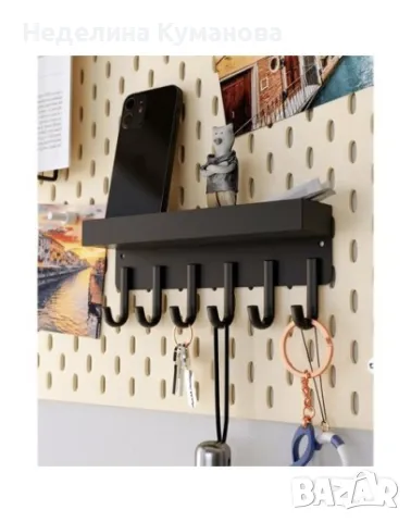 ❌ Стенна закачалка етажерка метална, снимка 1