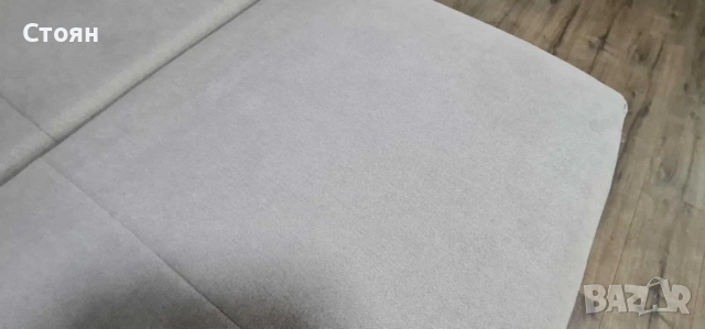 Сив ъглов диван от плат и табуретка "Alexis", снимка 4 - Дивани и мека мебел - 51966539