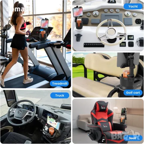 Стойка за таблет OHLPRO 2-в-1, държач за чаша за кола, регулируемо завъртане на 360°, 7"-11" таблет, снимка 5 - Аксесоари и консумативи - 49496495