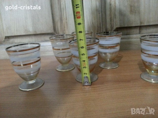 Стари стъклени чашки за ракия , снимка 4 - Антикварни и старинни предмети - 36017336