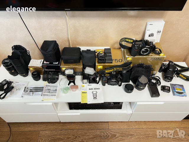 Nikon D3100 , D300 , D750 , SB-700 , SB-800 , Nikkor 50mm , 18-200mm , 24-70mm , 70-300mm , Sigma 10, снимка 1