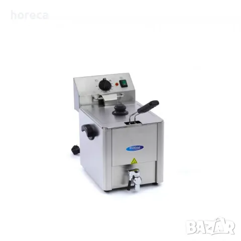 Електрически фритюрник 8 л - кран, студена зона и регулируем термостат, снимка 2 - Обзавеждане на кухня - 49490037