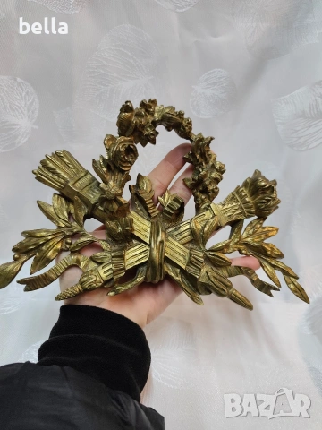 Антикварна бронзова апликация за мебели – Стил Луи XVI, снимка 6 - Антикварни и старинни предмети - 53569109