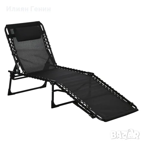 Шезлонг Outsunny, сгъваем, снимка 13 - Градински мебели, декорация  - 56171021