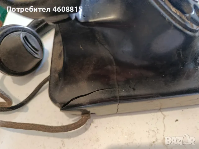 Стар телефон с висока вилка и шайба , снимка 3 - Стационарни телефони и факсове - 55846612